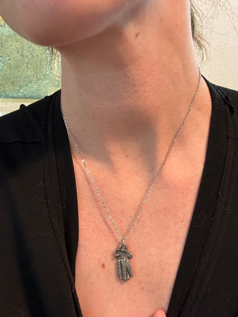 Vintage Danforth Pewter carrot pendant necklace